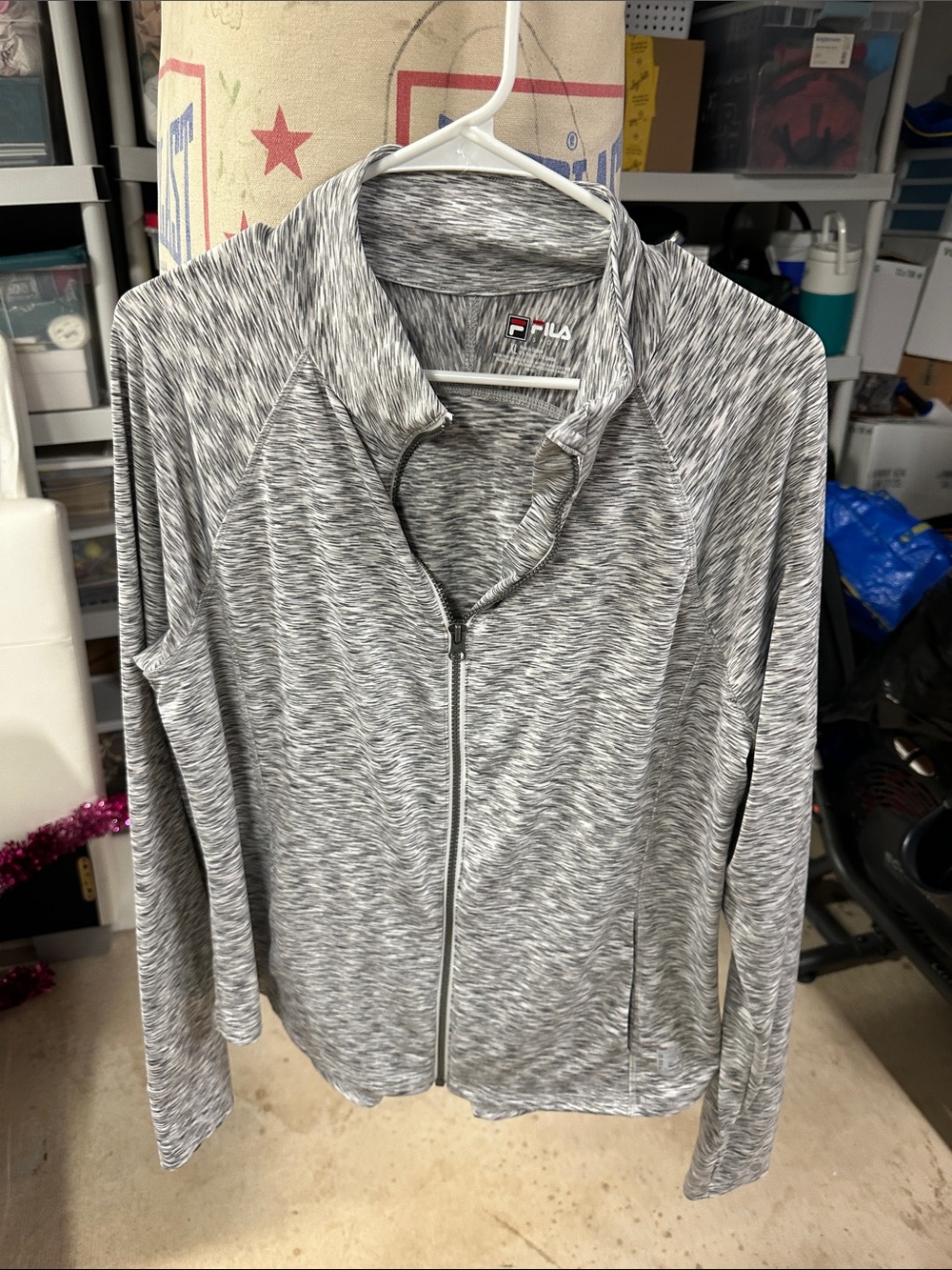 Fila Men's Heather Gray Performance Full-Zip Jacket